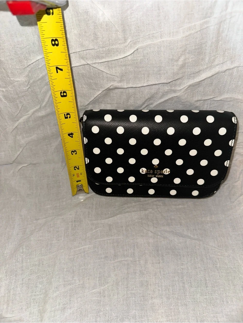 kate spade Black and White Polka Dot Chain Crossbody Bag